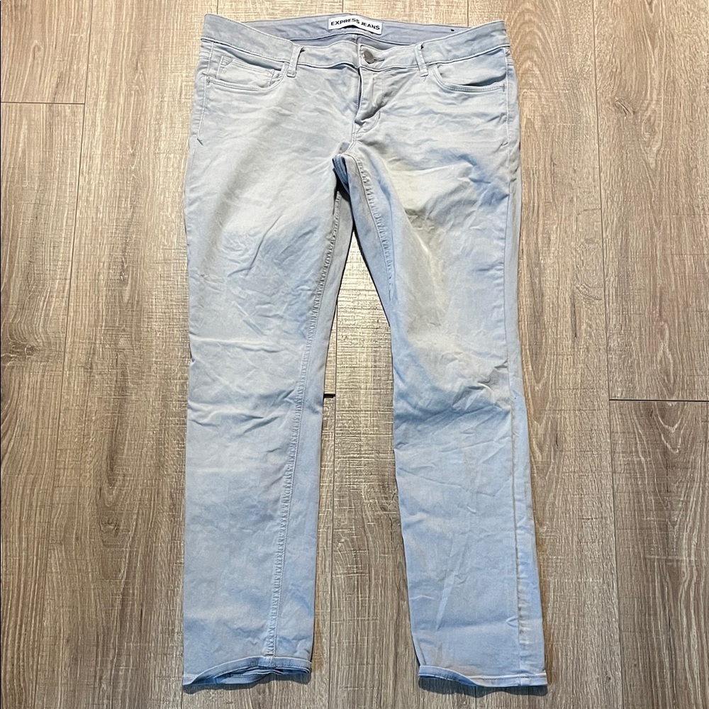 Women’s Express Gray Straight Skinny Leg Jeans Size 12